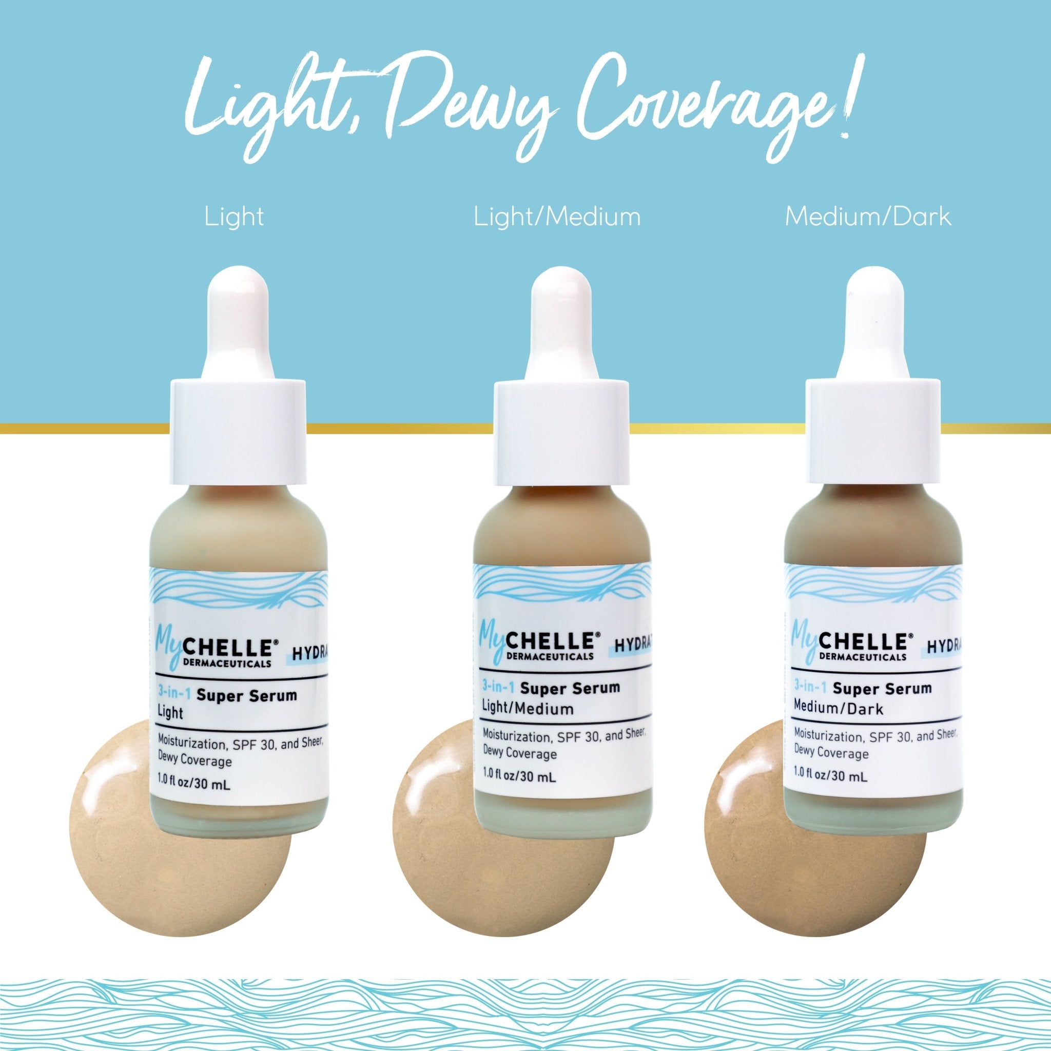 3 - in - 1 Super Serum, Light/Medium Tint - MyCHELLE Dermaceuticals