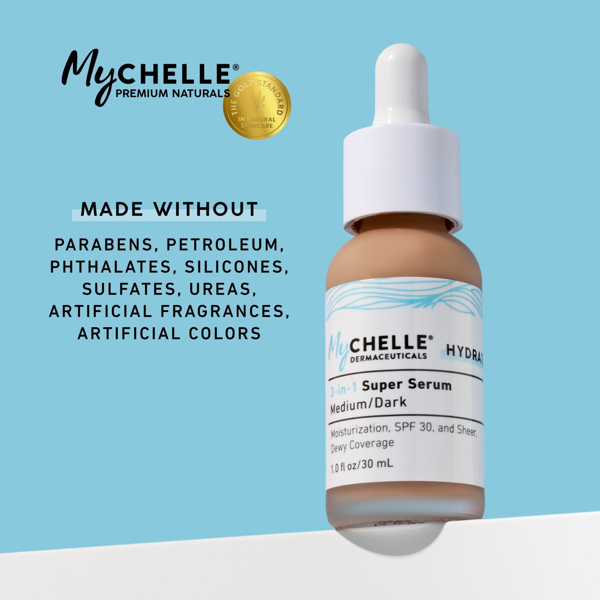 3 - in - 1 Super Serum, Medium/Dark Tint - MyCHELLE Dermaceuticals