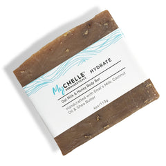 Oat Milk & Honey Body Bar - Hydrating Exfoliating Bar soap with natural ingredients for gentle cleansing.